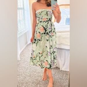 Emerson strapless poplin midi abercrombie dress